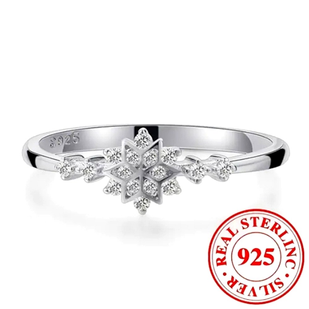 ❄️ 18K White Gold Plated Sterling Silver s925 Dainty Ring - Picture 1 of 2